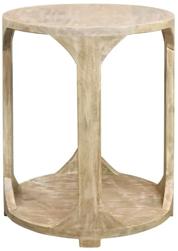 Alex Hamilton Jenna Round End Table with Shelf
