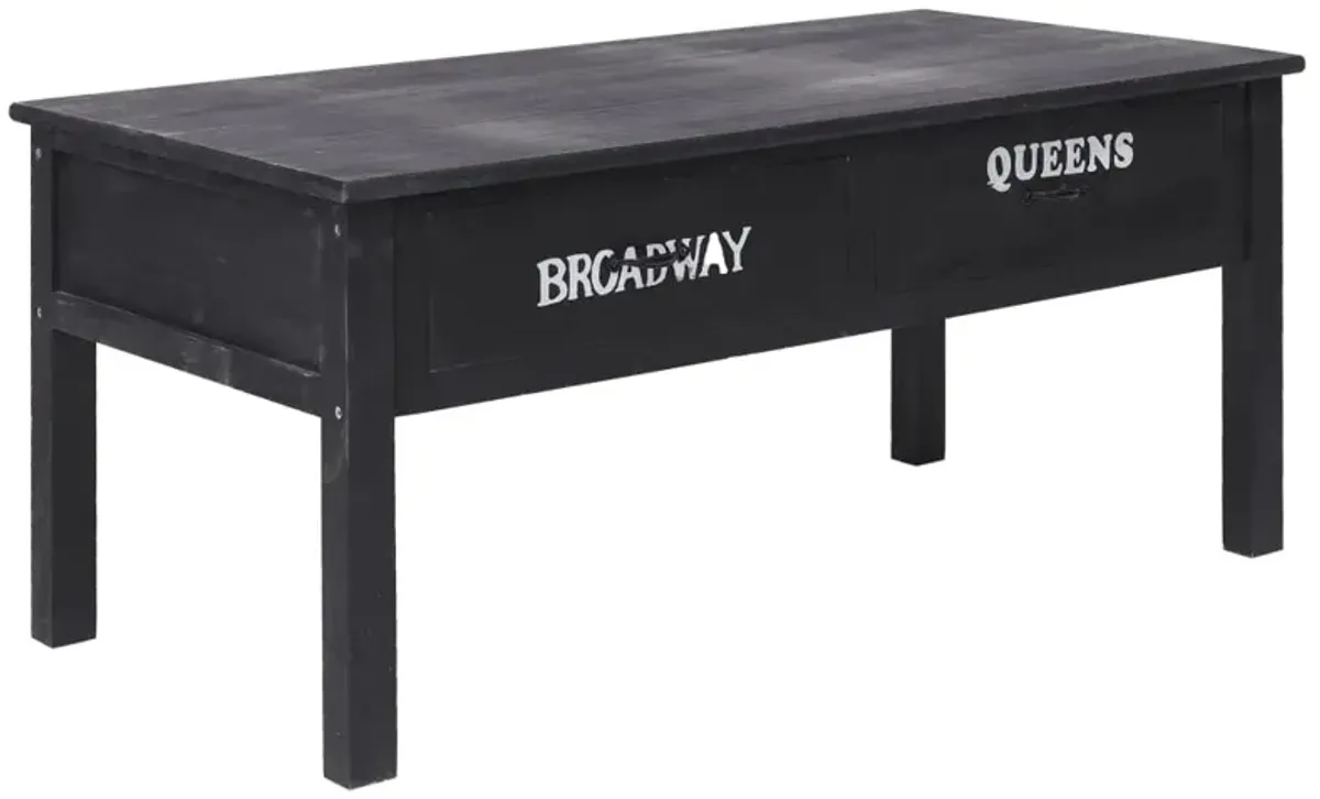 vidaXL Coffee Table Black 39.4x19.7x17.7 Wood