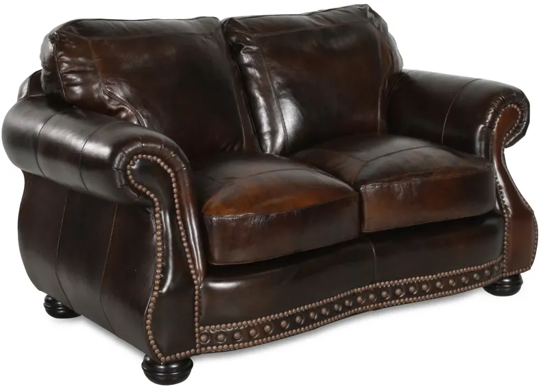 Cowboy Chesterfield Leather Loveseat