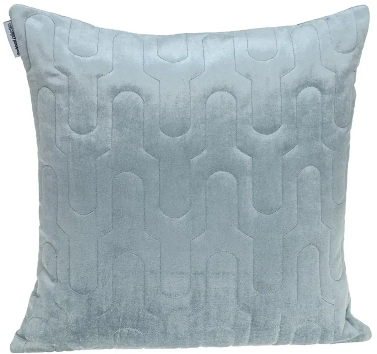 20" Gray and Blue Cotton Throw Pillow