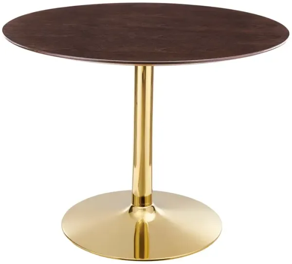 Modway - Verne 40" Dining Table Gold Cherry Walnut