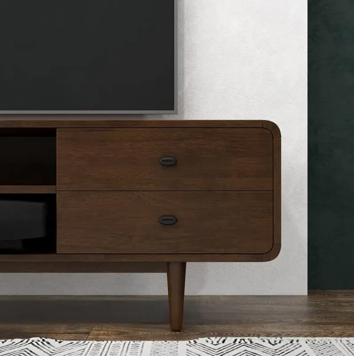 Ashcroft Furniture Co Alexa Mid Century Modern Style TV Stand