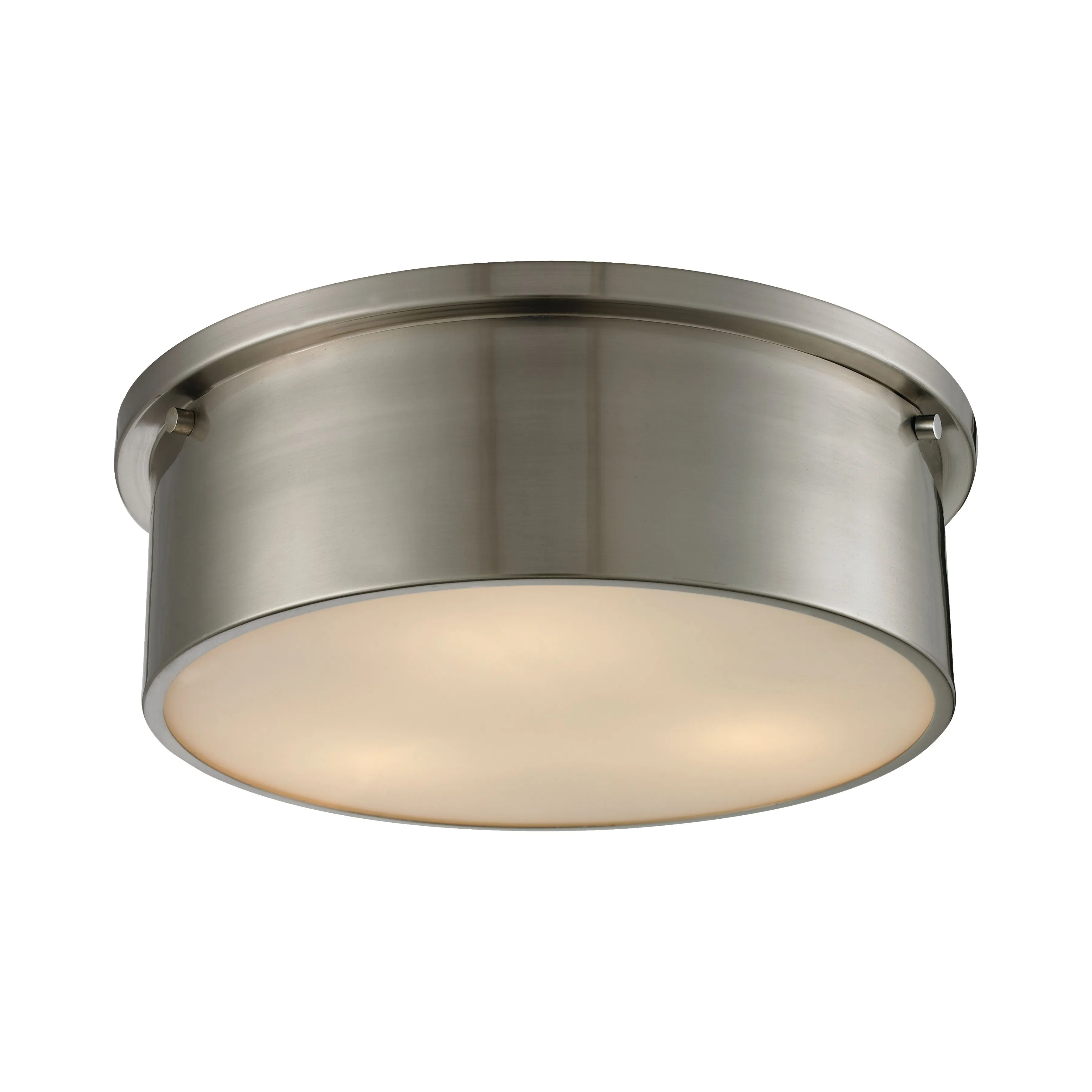 Simpson 14'' Wide 3-Light Silver Flush Mount