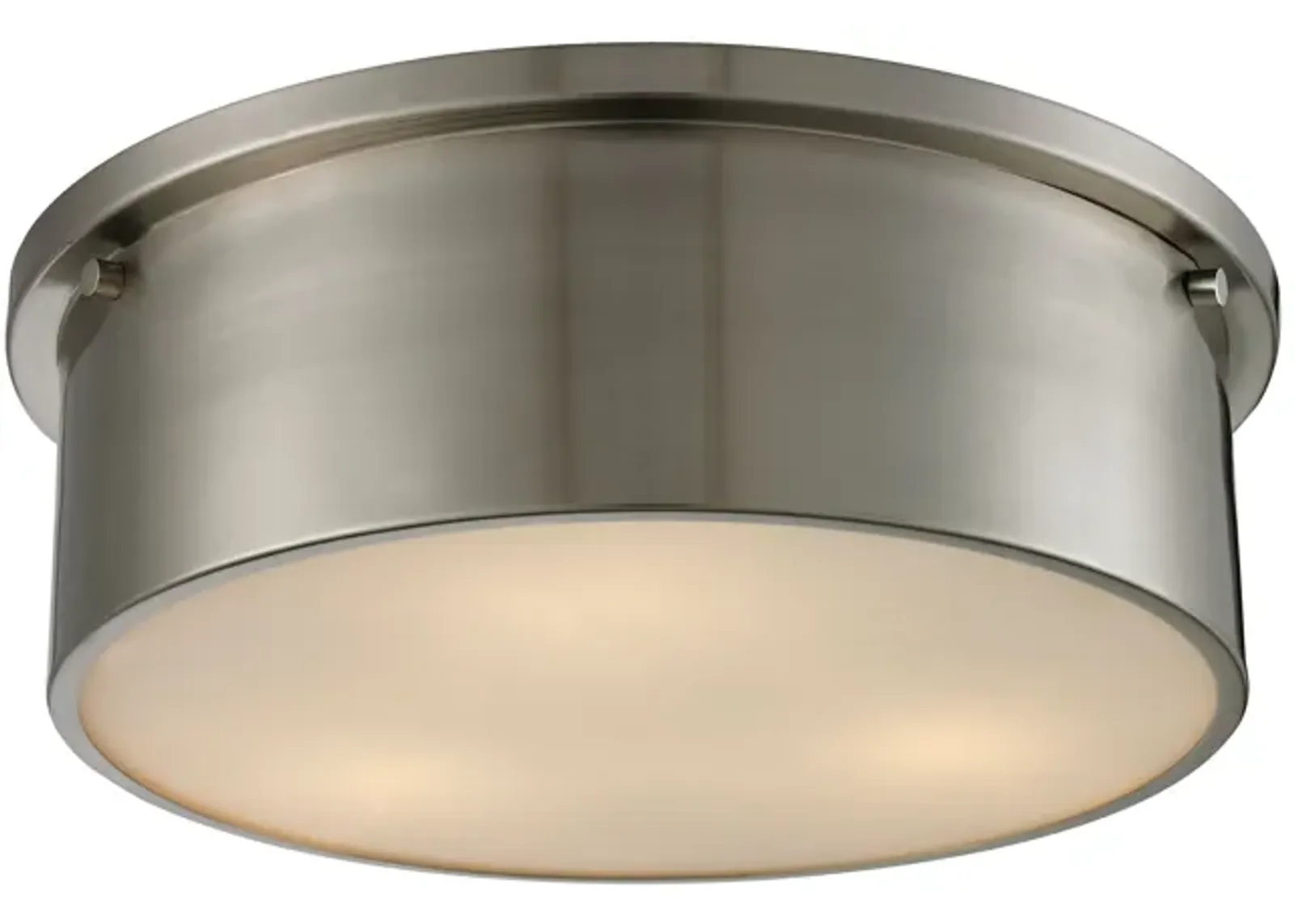 Simpson 14'' Wide 3-Light Silver Flush Mount