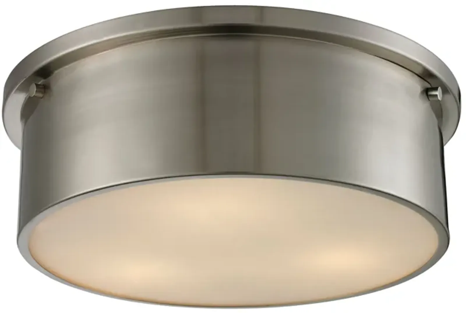 Simpson 14'' Wide 3-Light Silver Flush Mount