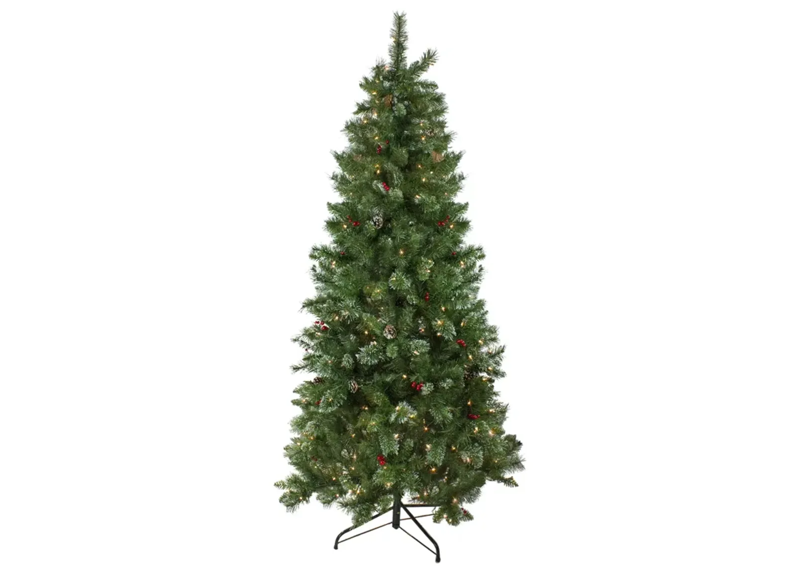 6.5' Pre-Lit Medium Mixed Pine and Iridescent Glitter Artificial Christmas Tree - Clear Lights