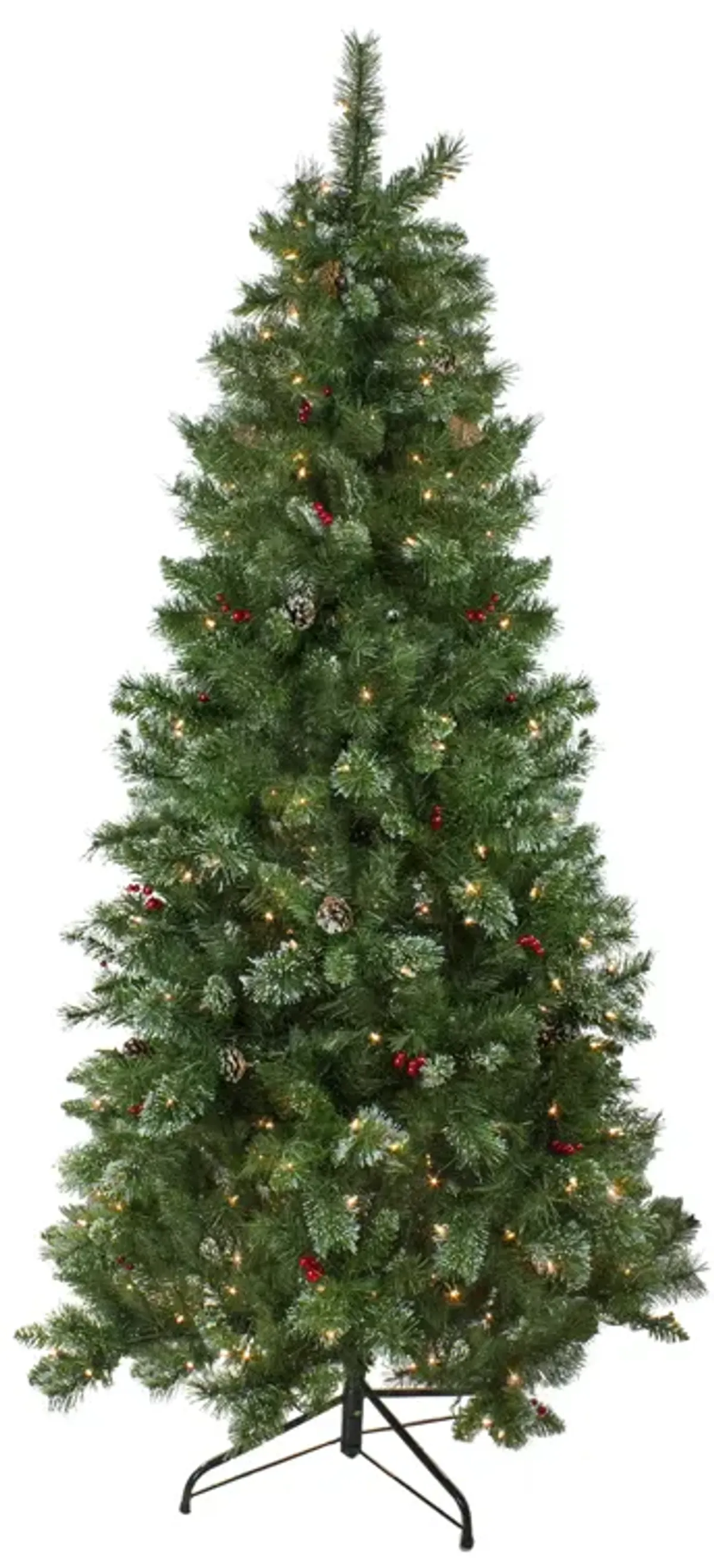 6.5' Pre-Lit Medium Mixed Pine and Iridescent Glitter Artificial Christmas Tree - Clear Lights