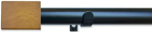 Linen Avenue Wood Rectangle Single Window Curtain Rod Set