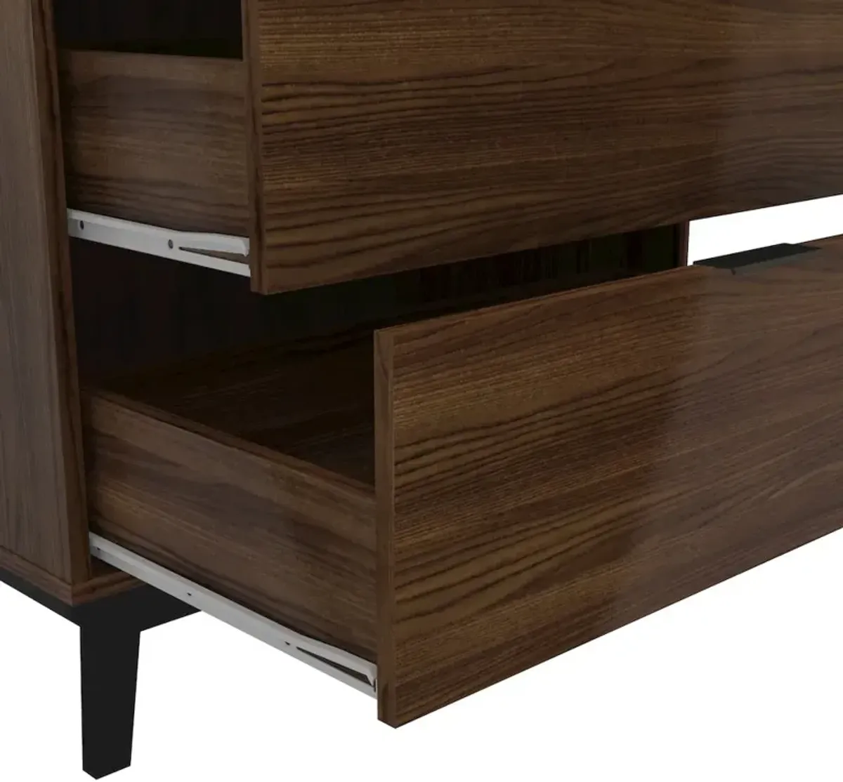 Polifurniture Victoria Modern 3 Drawer Dresser, Walnut