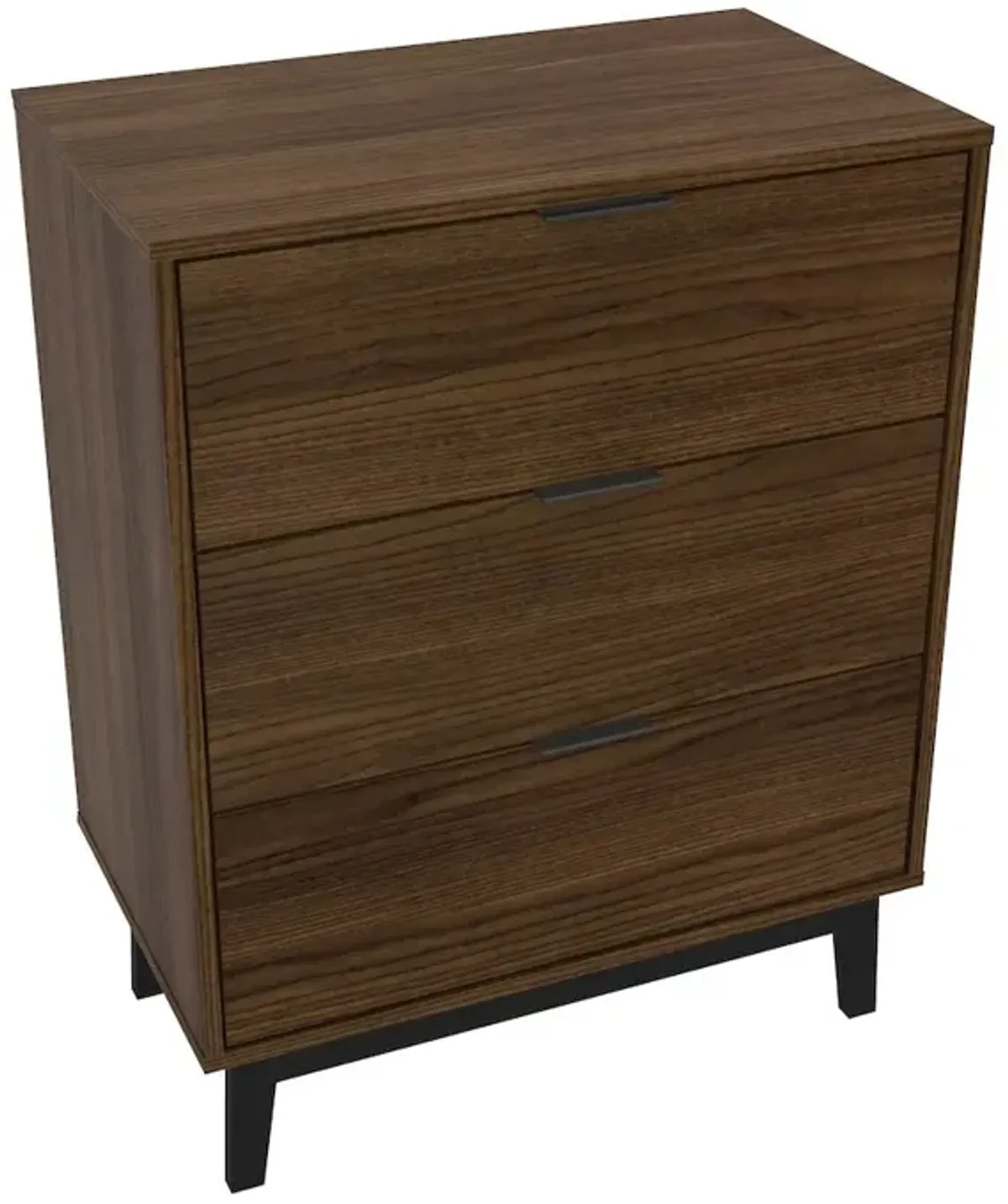 Polifurniture Victoria Modern 3 Drawer Dresser, Walnut