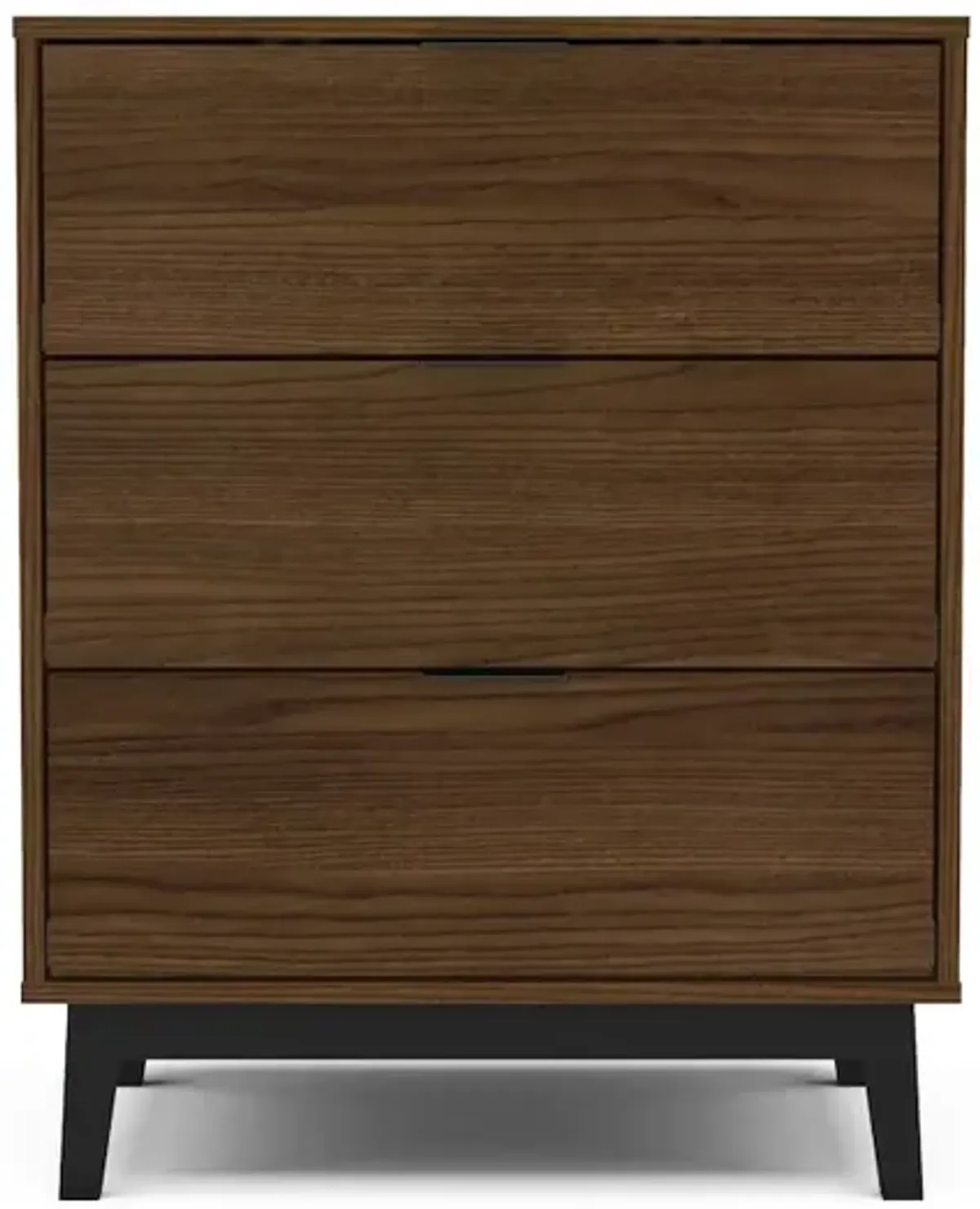 Polifurniture Victoria Modern 3 Drawer Dresser, Walnut