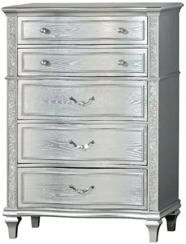 Best Quality Furniture Classic Silver Chest In Silver Color