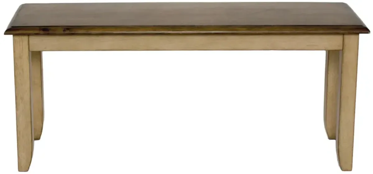 Brook Two Tone Brown Dining Bench 18 in. X 42 in. X 14 in.