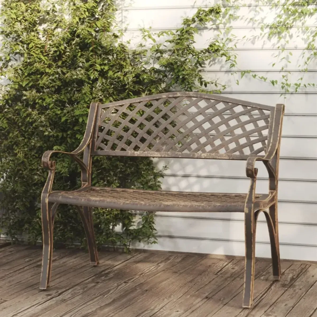 vidaXL Patio Bench 40.2" Cast Aluminum Bronze