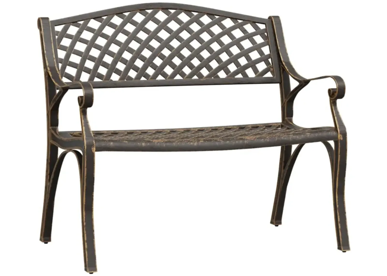 vidaXL Patio Bench 40.2" Cast Aluminum Bronze