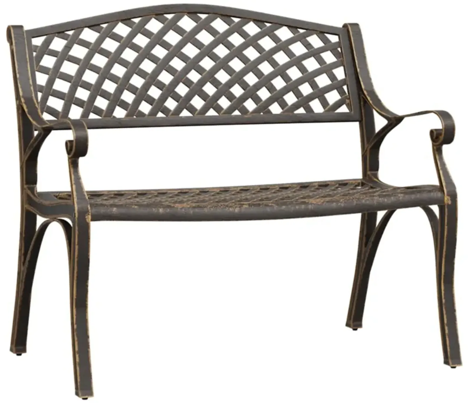 vidaXL Patio Bench 40.2" Cast Aluminum Bronze