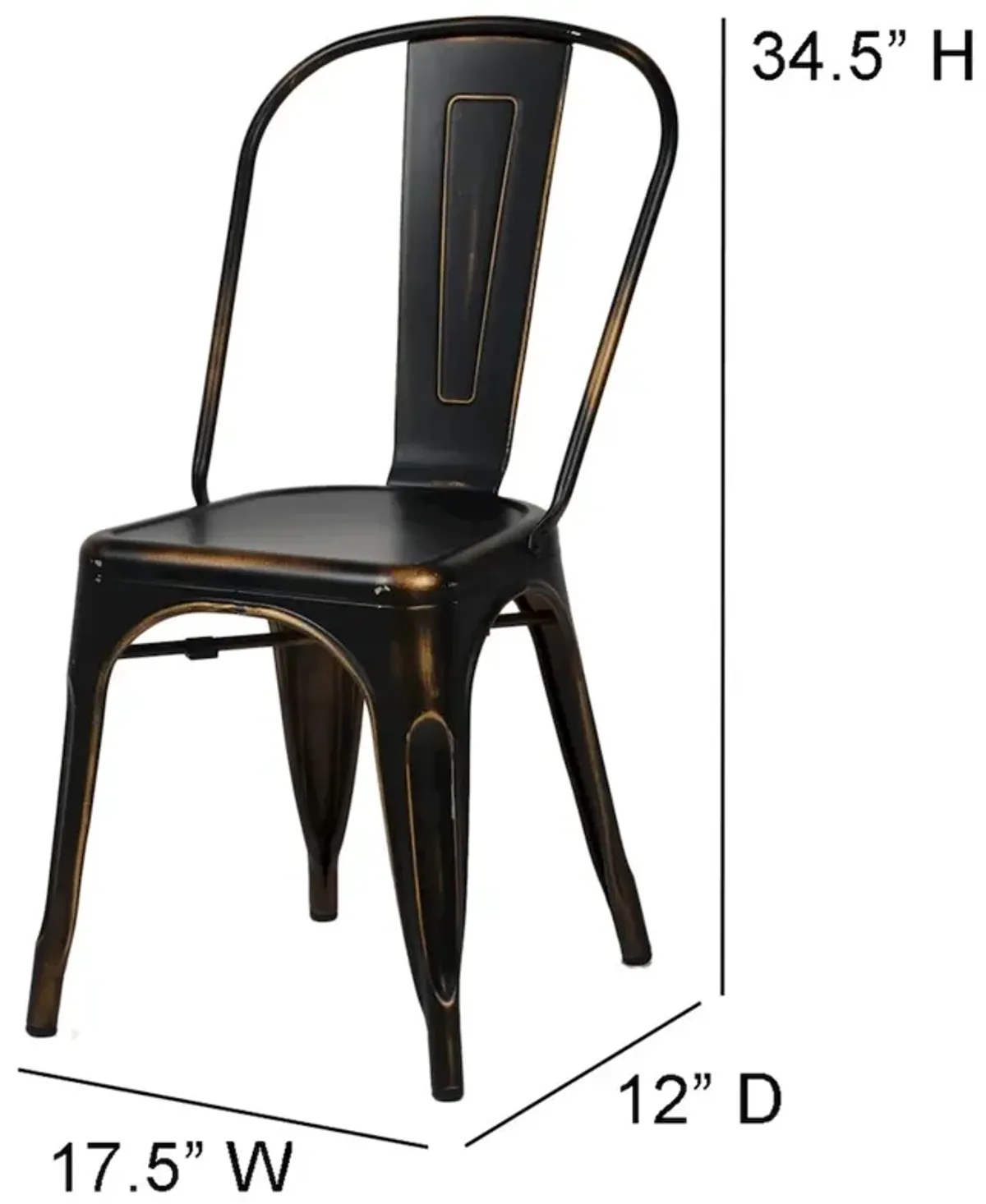 Commerical Seating Products Oscar Antique Black Dining Chairs