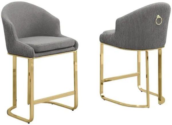 Best Quality Furniture Gray With Gold Counter Height, Set Of Two