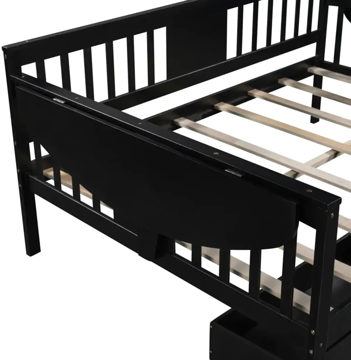 Full Size Daybed With Two Drawers, Wood Slat Support