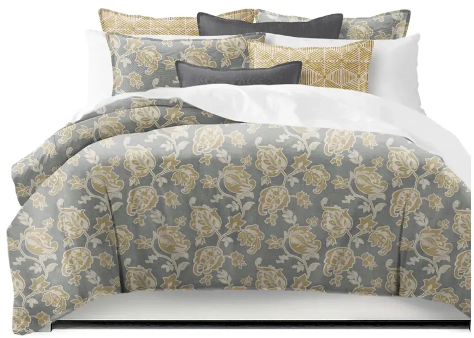 6ix Tailors Fine Linens Golden Bloom Barley Coverlet Set