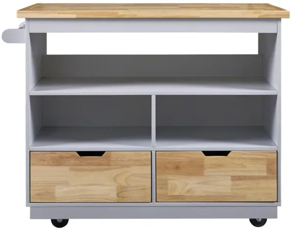 Streamdale Rolling Kitchen Island with Storage and Wine Rack