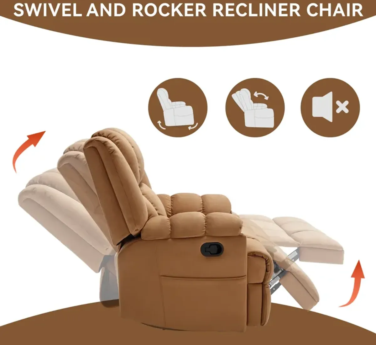 Merax Manual Recliner Chair Swivel  Rocking Chair