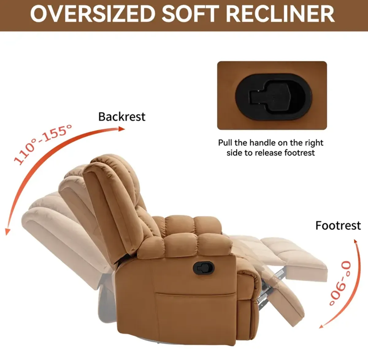 Merax Manual Recliner Chair Swivel  Rocking Chair