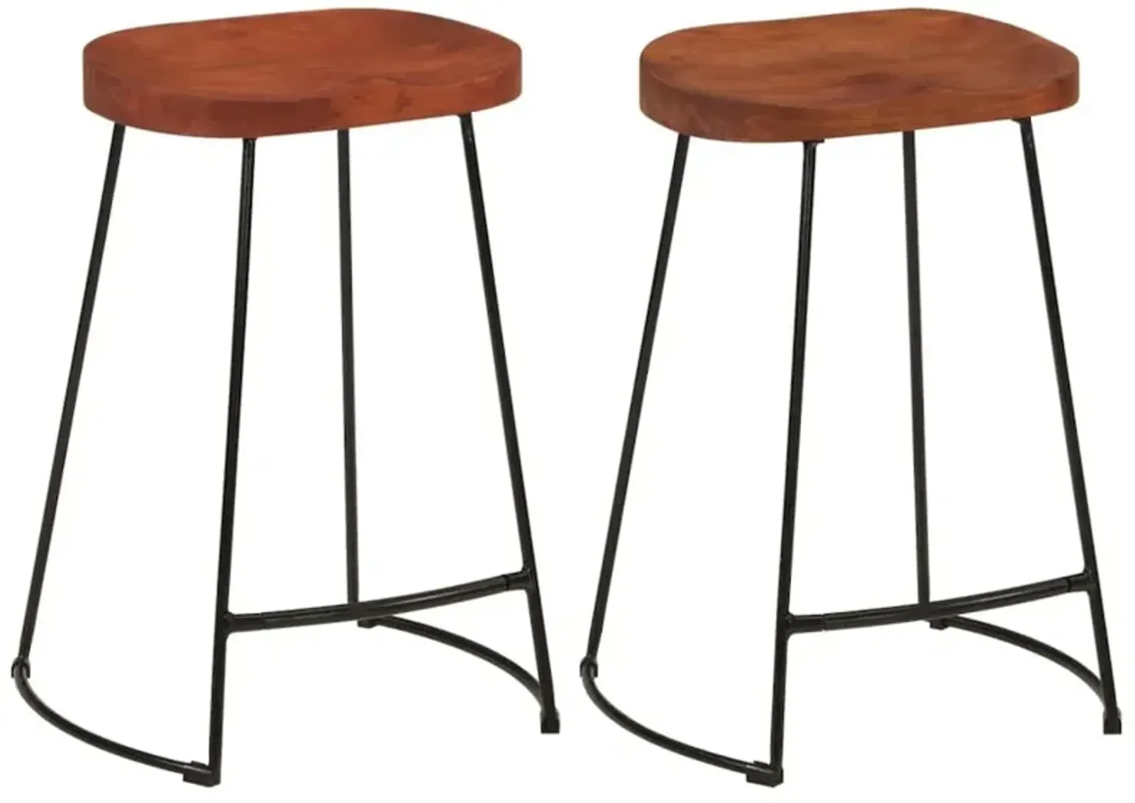 Gavin Bar Stools 2 pcs 17.7"x15.7"x24.8" Solid Wood Mango