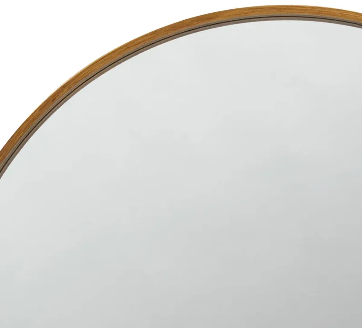 Mirror with Round Metal Frame and Ring Holder, Brass-Benzara