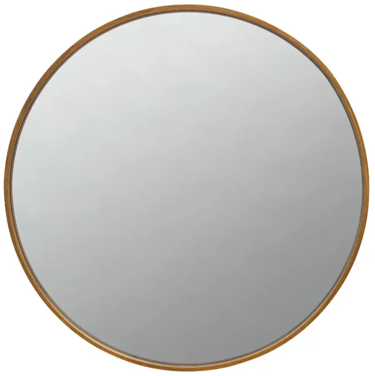 Mirror with Round Metal Frame and Ring Holder, Brass-Benzara