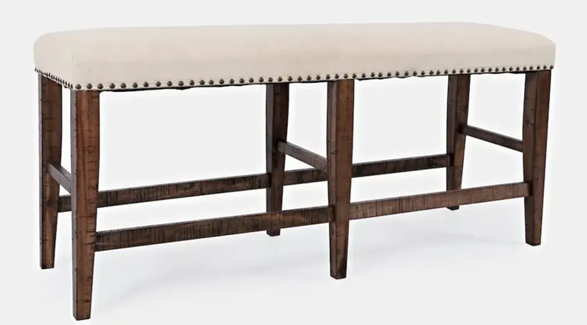 Jofran Fairview Transitional 52 Backless Upholstered Counter Height Bench