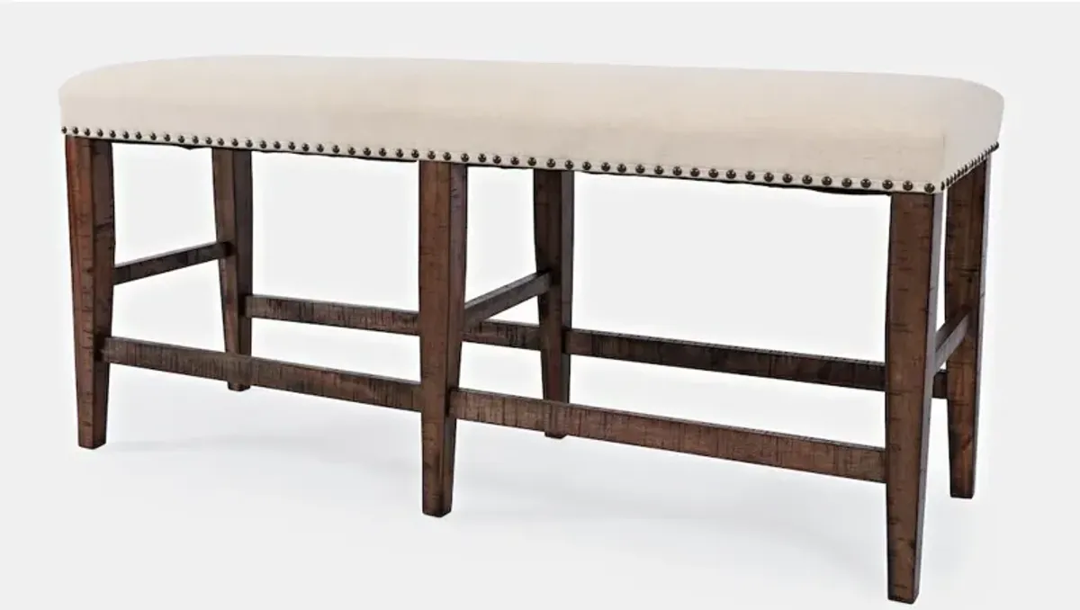 Jofran Fairview Transitional 52 Backless Upholstered Counter Height Bench