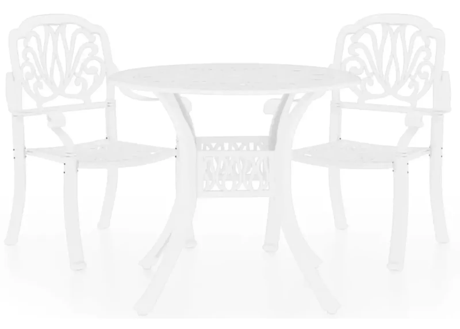 vidaXL 3 Piece Bistro Set Cast Aluminum White