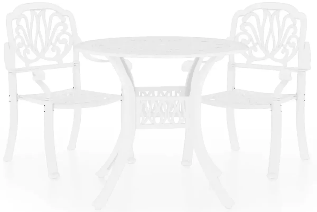 vidaXL 3 Piece Bistro Set Cast Aluminum White