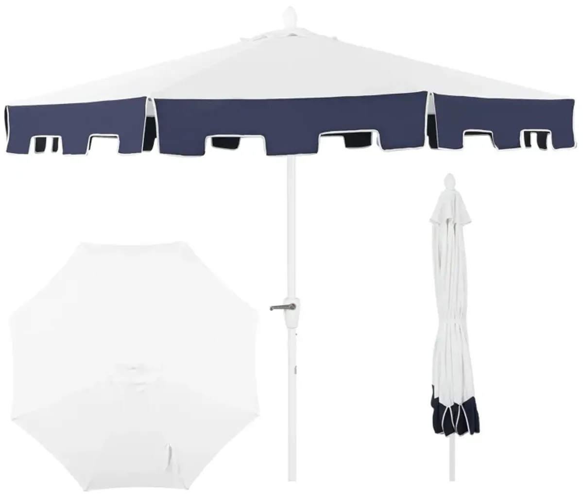 Baiona Classic MidCentury Market Patio Umbrella with UV Protection, Auto-Tilt, Crank and UV Protection