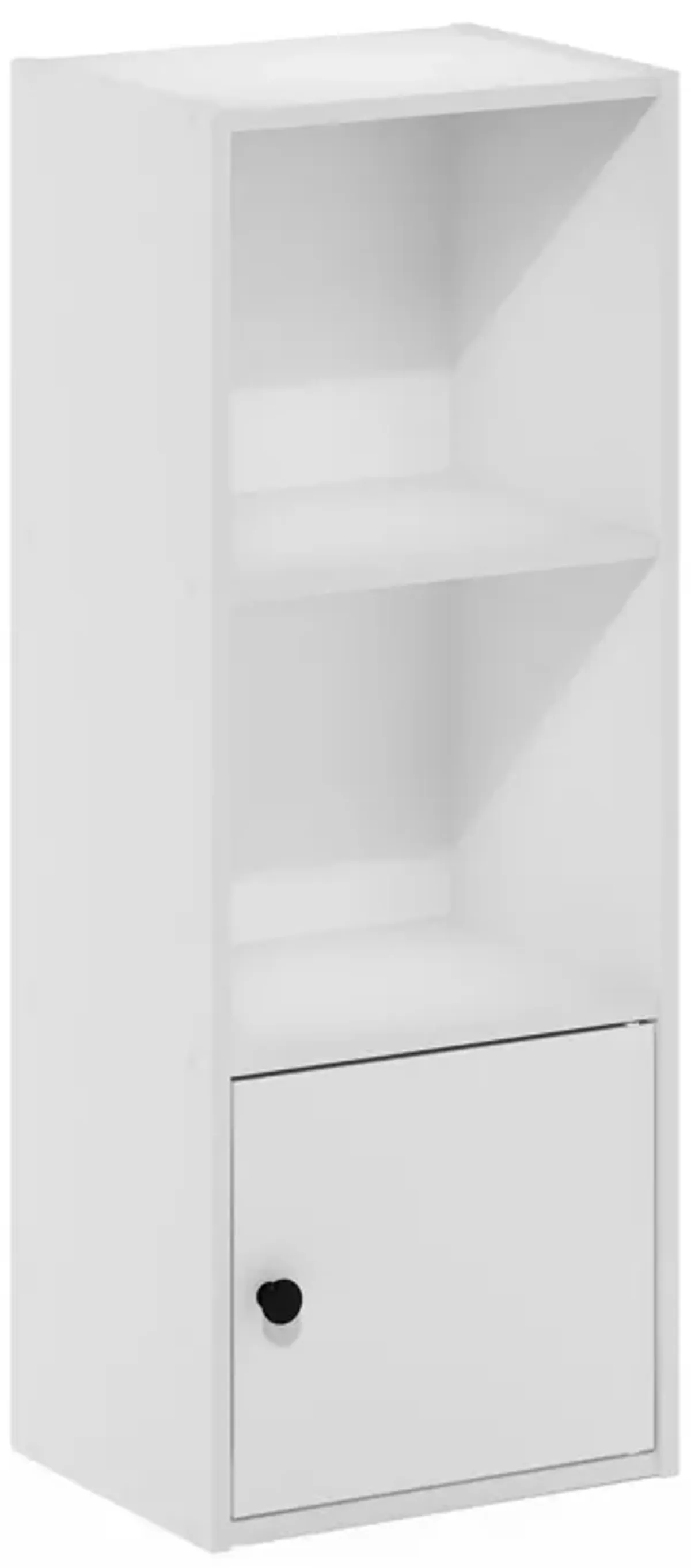 Furinno Luder Shelf Bookcase with 1 Door Storage Cabinet, White