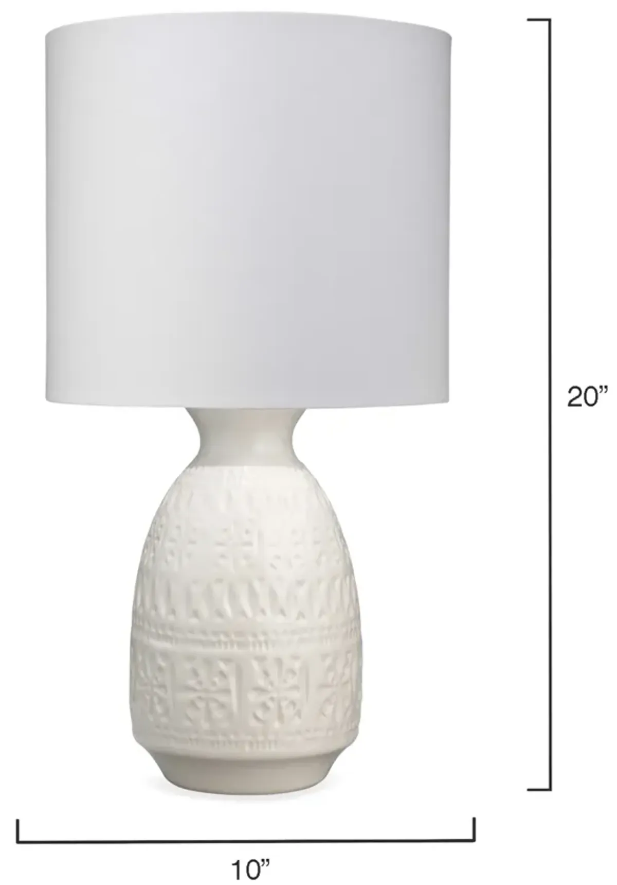 Frieze Ceramic Table Lamp, White