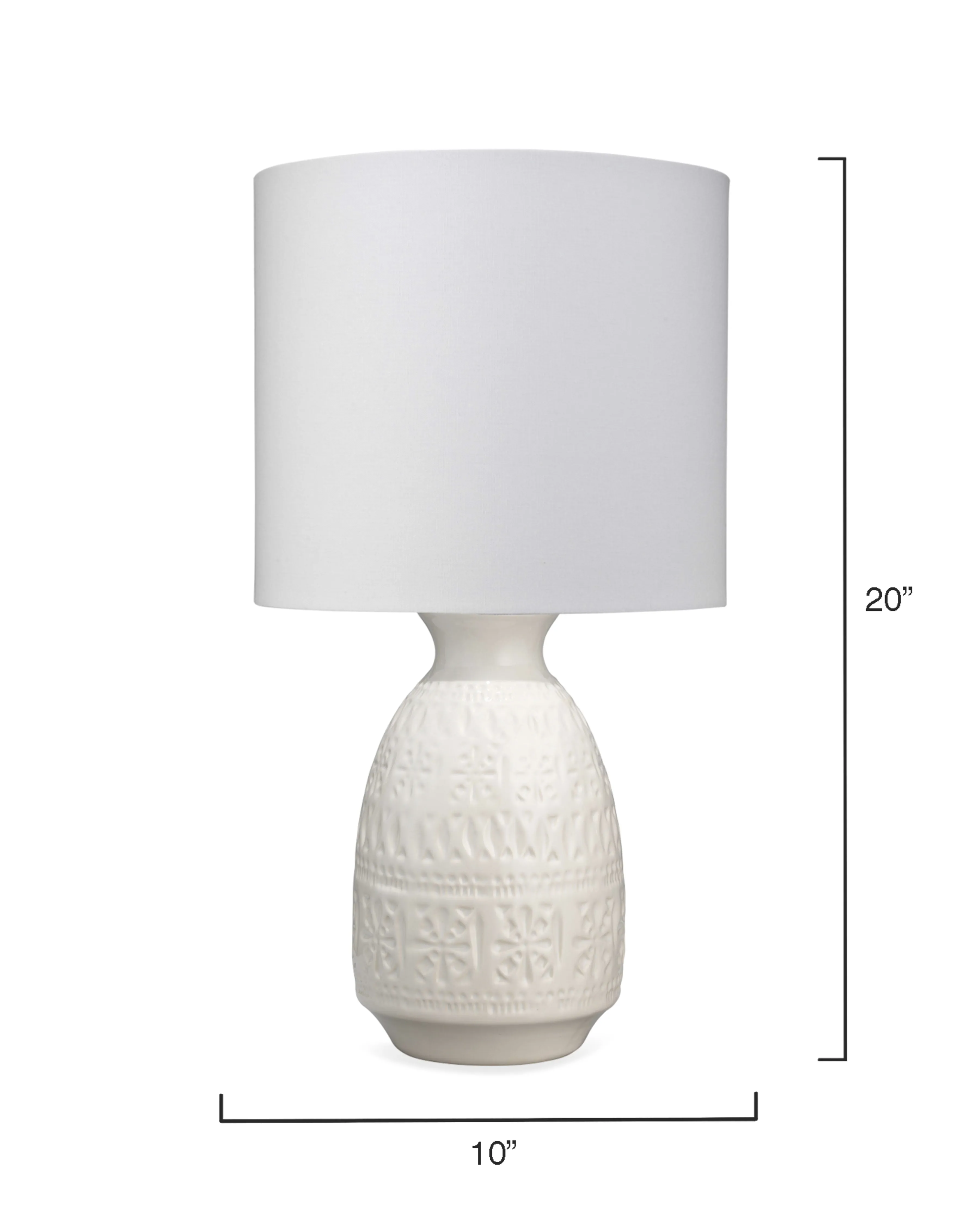 Frieze Ceramic Table Lamp, White