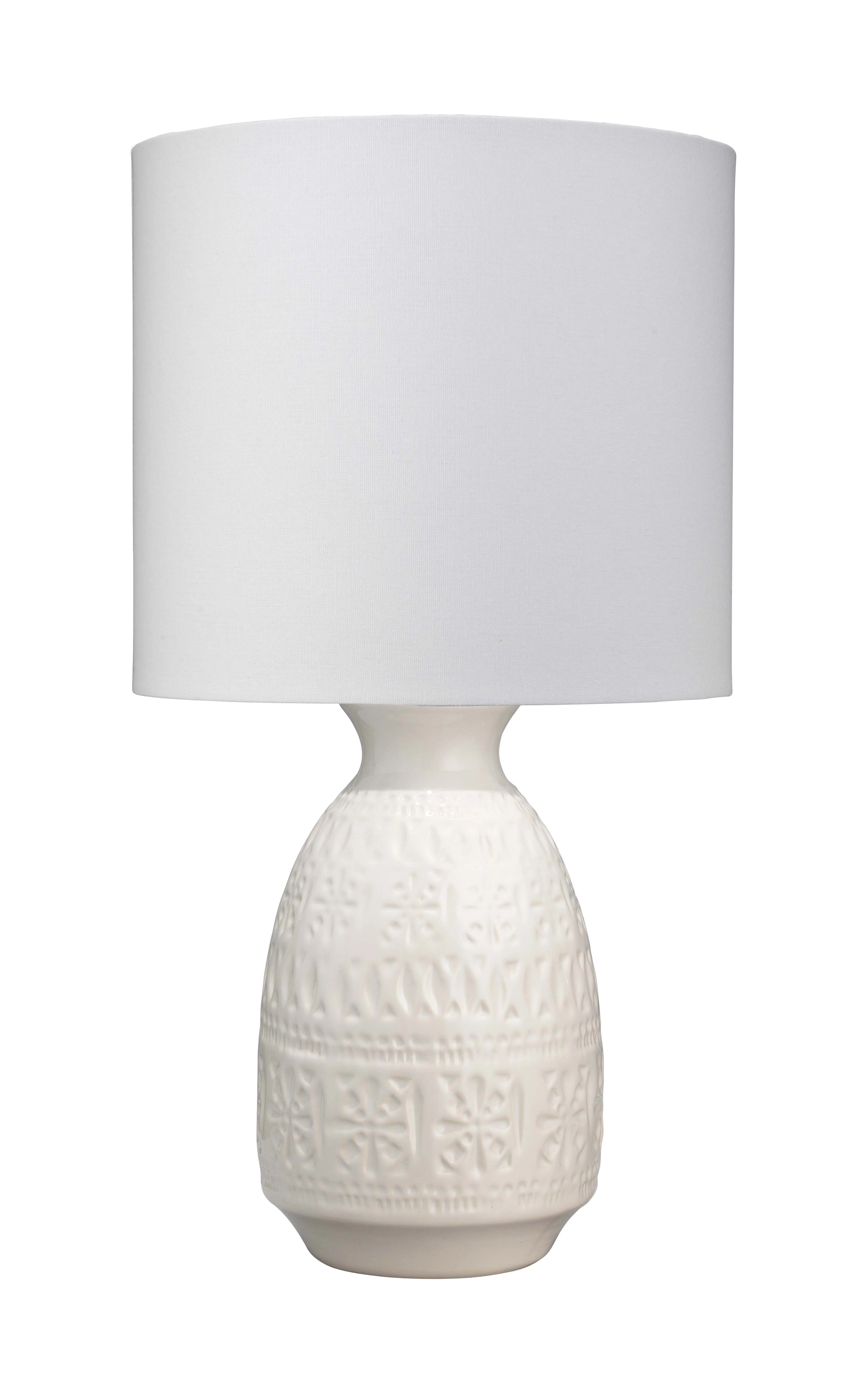 Frieze Ceramic Table Lamp, White