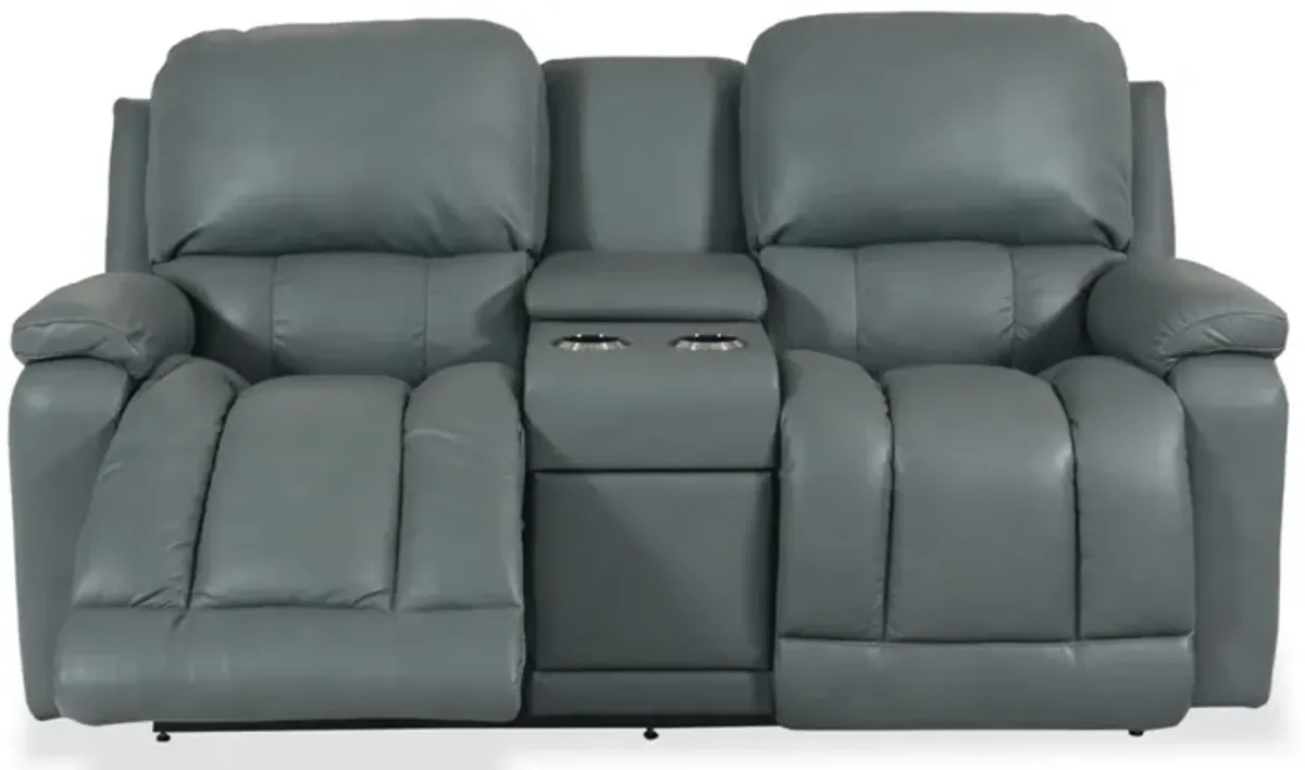 Greyson Power Reclining Loveseat in Blue Gray