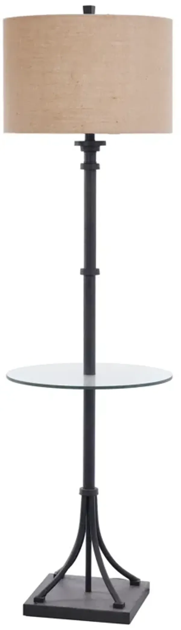 Glass Table Bronze Floor Lamp