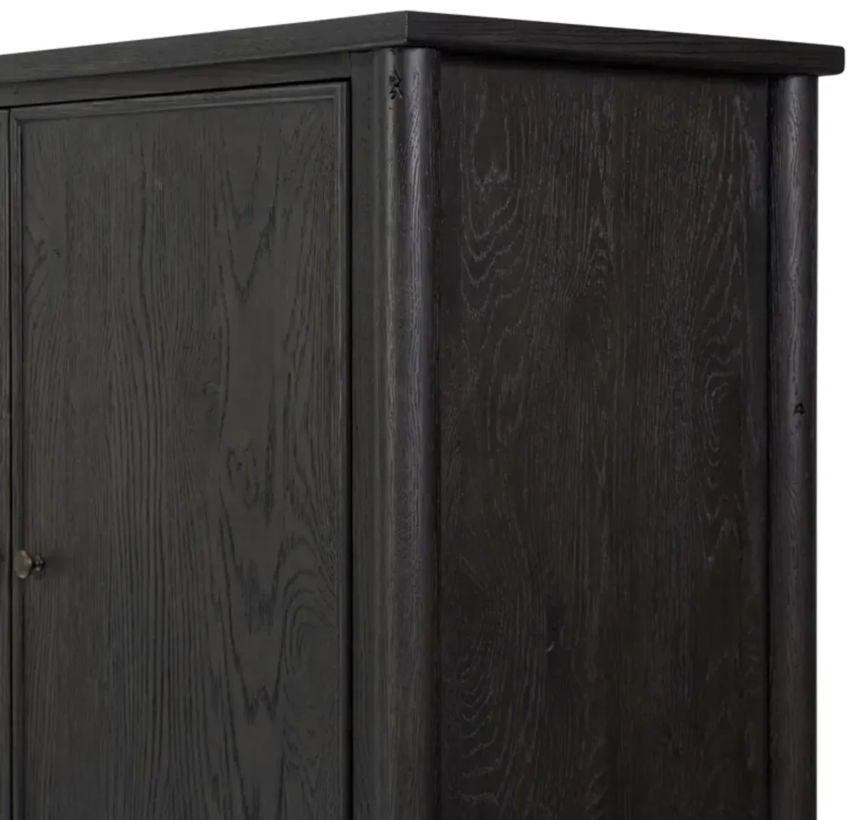 Bari Cracked Smoked Black Bar Cabinet