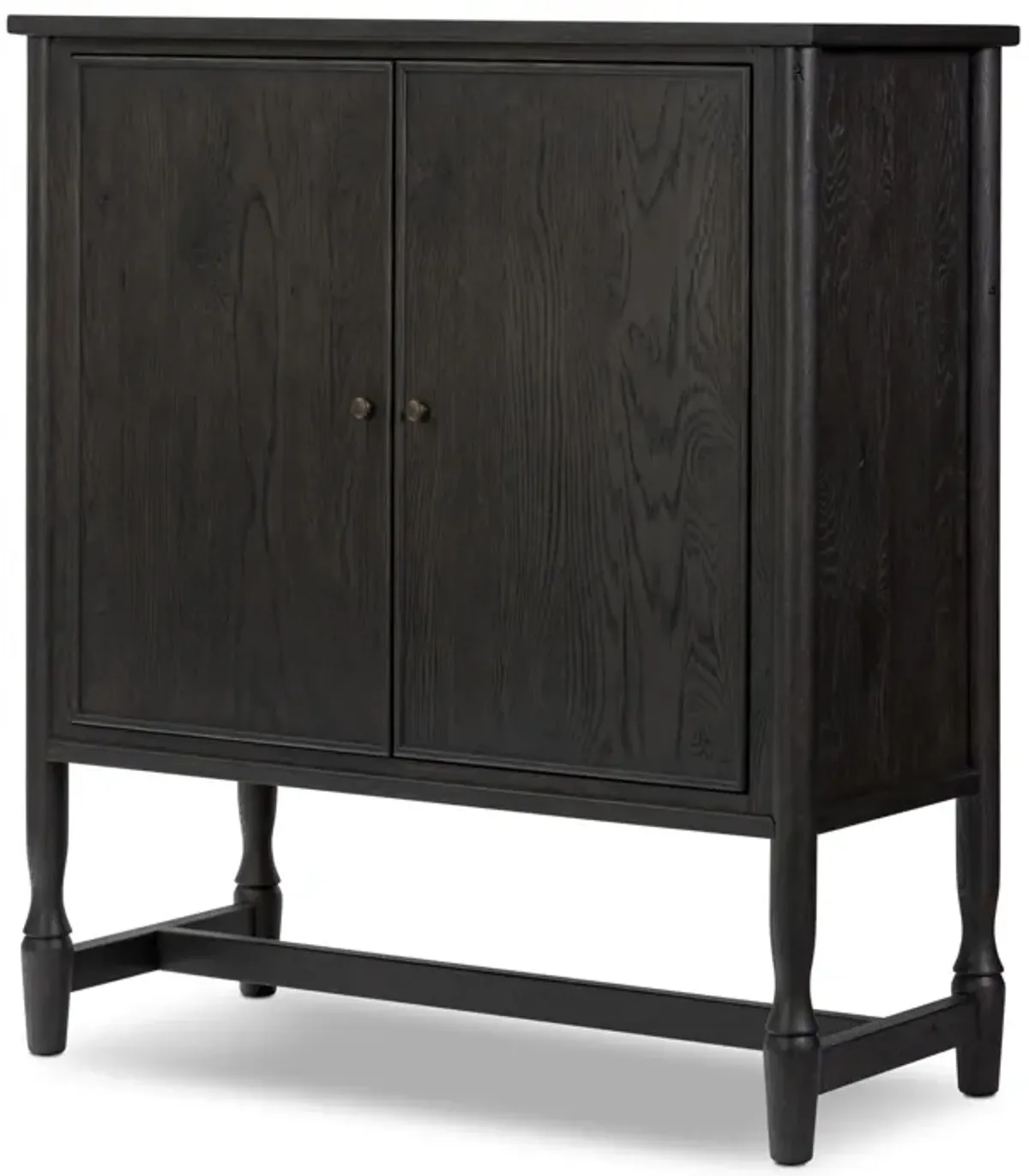 Bari Cracked Smoked Black Bar Cabinet