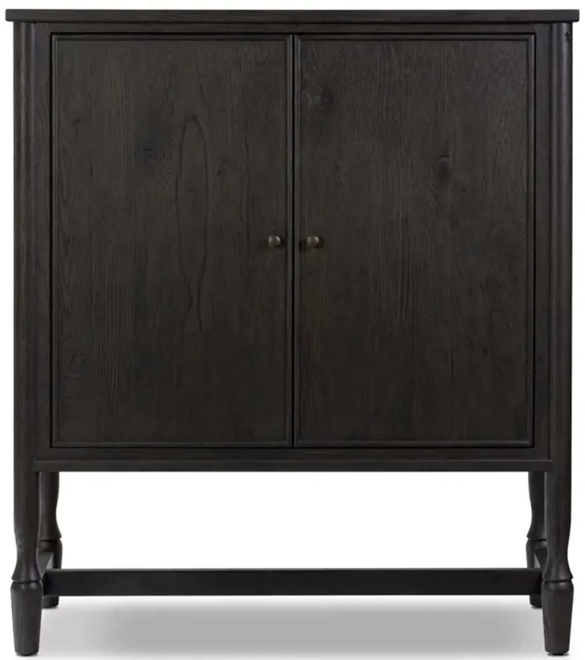 Bari Cracked Smoked Black Bar Cabinet