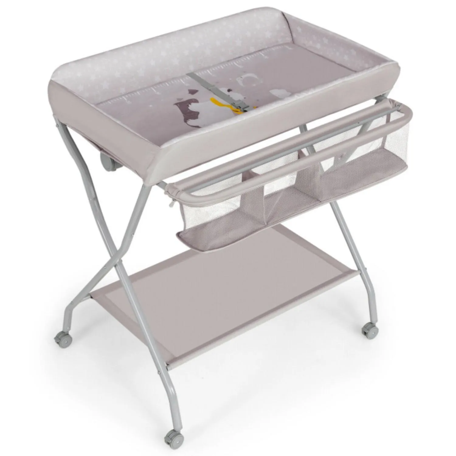 Hivvago Baby Changing Table with Safety Belt and 4-side Defence