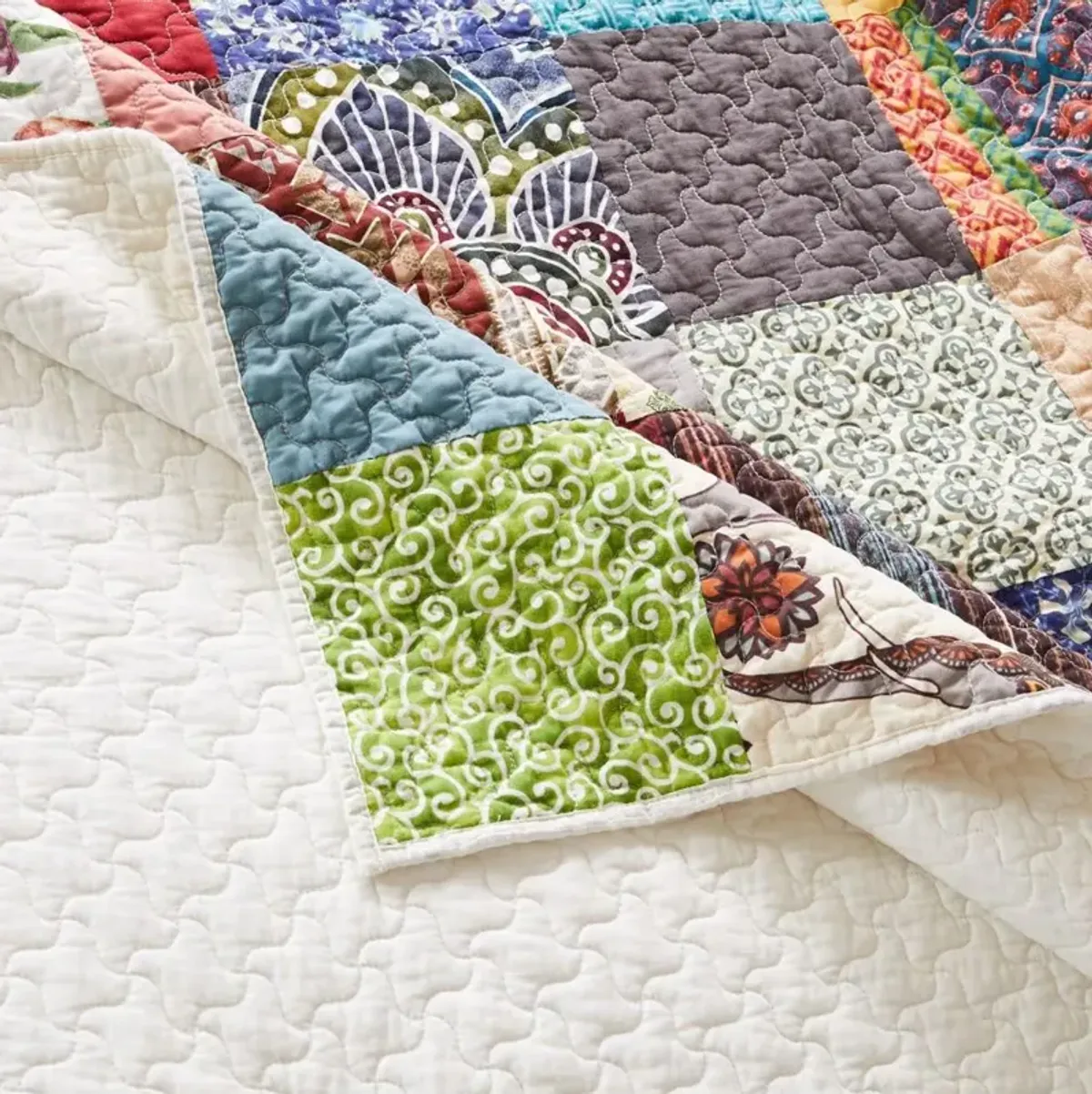 Greenland Home Fashions Renee Upcycle Luxurious Comfortable 2 Pieces Quilt Set Multicolor Twin