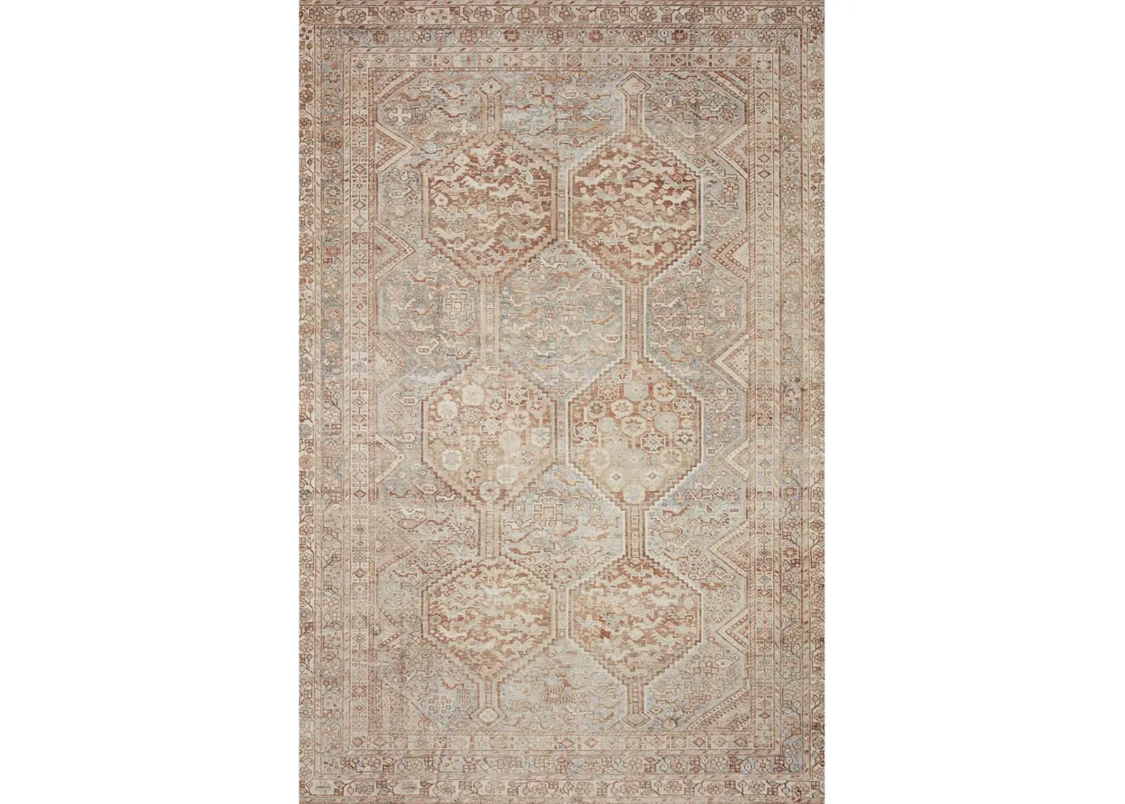 Jules JUL04 Tangerine/Mist 5' x 7'6" Rug by Chris Loves Julia × Loloi