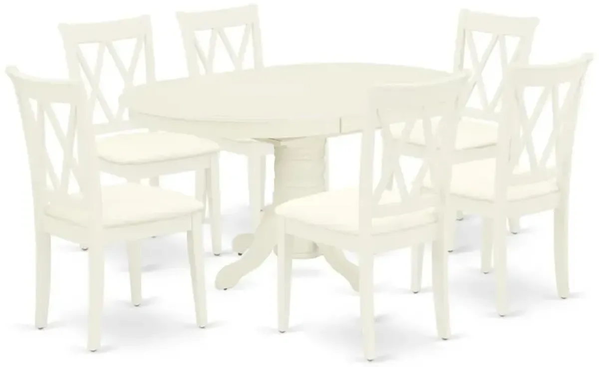 Dining Room Set Linen White, AVCL7-LWH-C