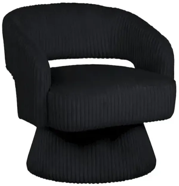 Best Quality Furniture Black Velvet Swivel Accent Barrel Chair