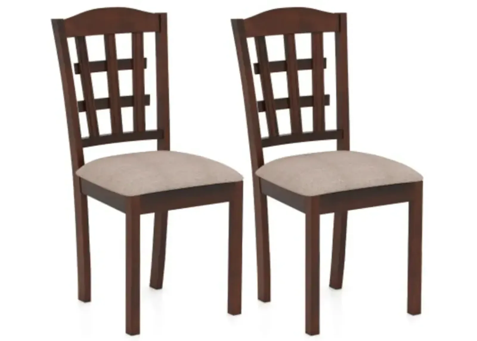 Hivvago Set of 2 Wood Kitchen Chairs with Faux Leather Upholstered Seat